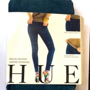 HUE Solid Skinny Jeanz Leggings Denim Pants size Large
